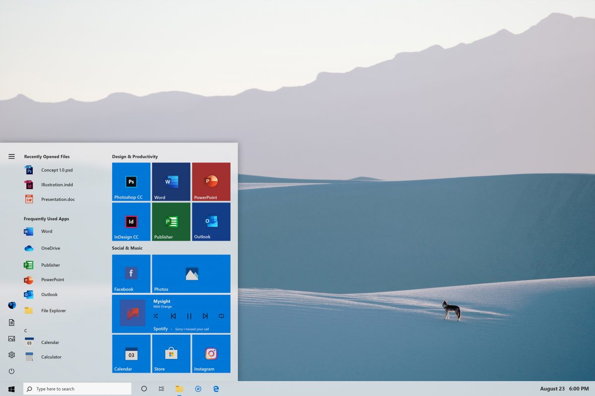 Новое меню Пуск в Windows 10