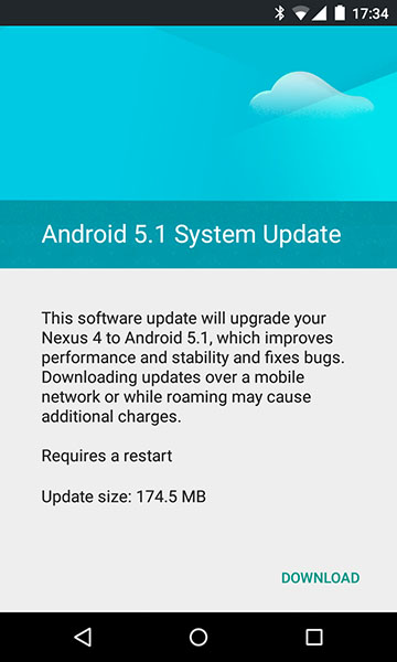 Android 5.1  LG Nexus 4