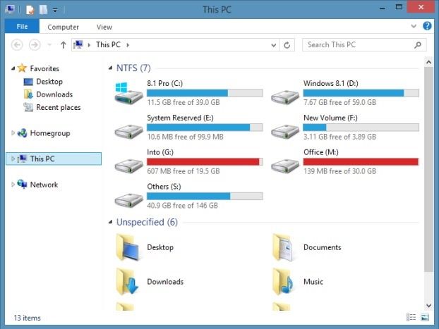 Скрыть OneDrive Windows 8.1