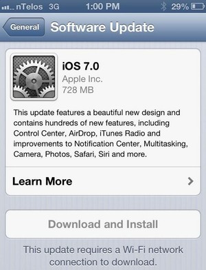 обновление iOS 7